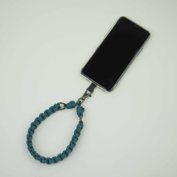 Smartphone Strap "Knot 002 Royal-Green" スマホ ハンドストラップ 3枚目の画像