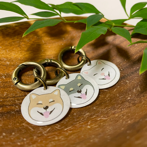 柴犬キーホルダー」柴犬 柴犬グッズ ペットアクセサリー 迷子札 ネーム