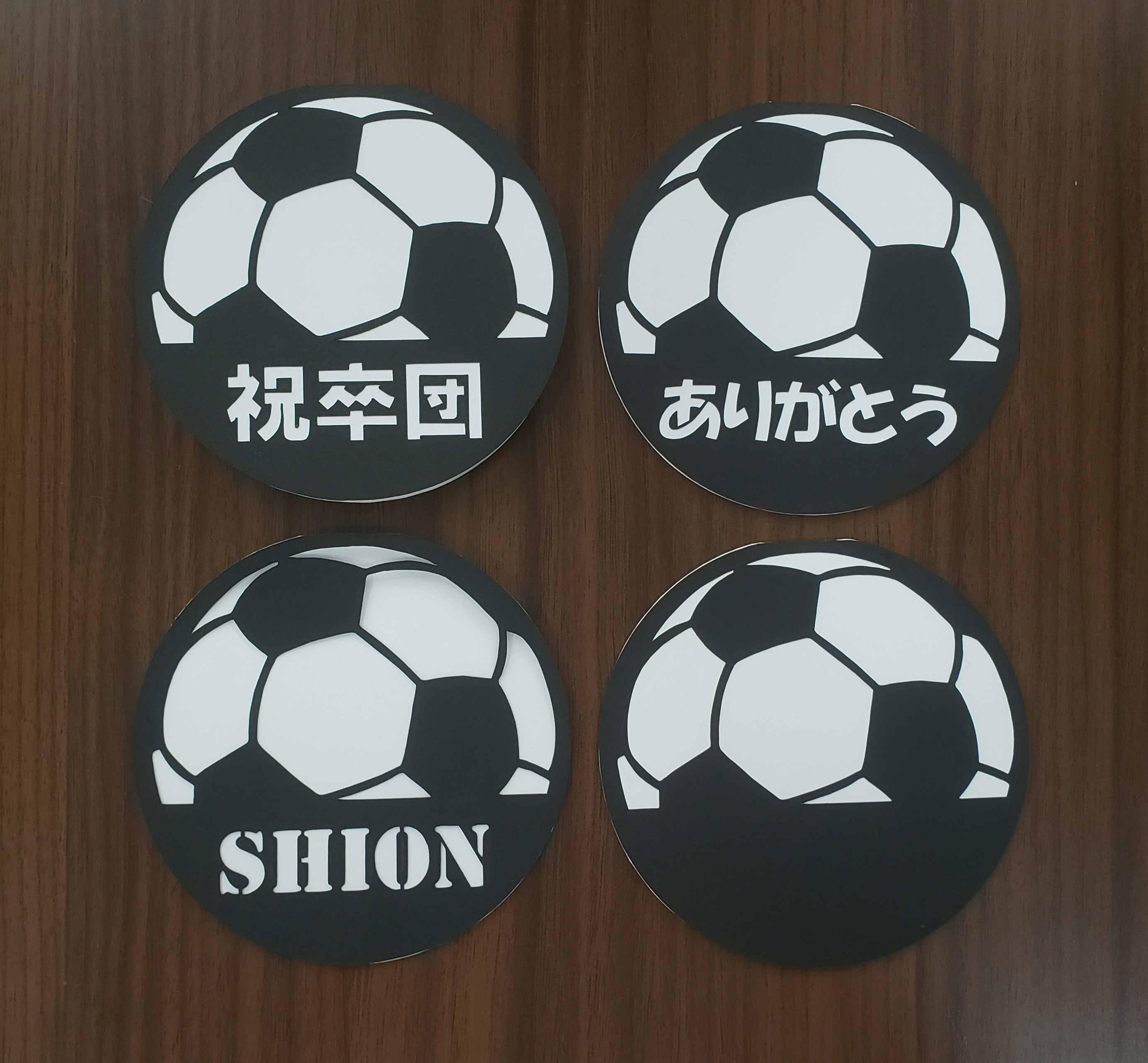 サッカーボール型 メッセージカード 2枚セット メッセージ