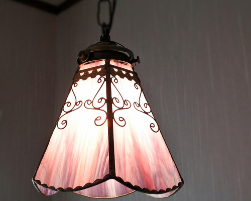 1点物 オリジナル作品 パルテノンの灯り ステンドグラス ランプ 照明