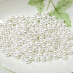 穴なしコットンパール風 6mm アイボリー 100個前後 B-15-6 デコパーツ