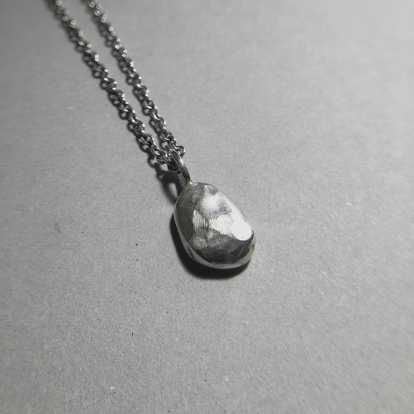 melt necklace silver L size /シルバー/ネックレス/溶かした銀/シンプル 3枚目の画像