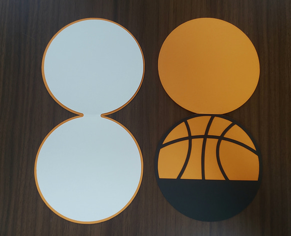 バスケットボール型　メッセージカード ２枚セット 2枚目の画像