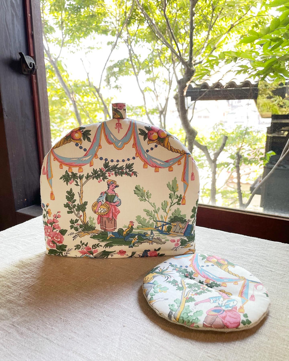 フランスアンティーク木製コースター風景画 6種6枚セット ハンドメイド