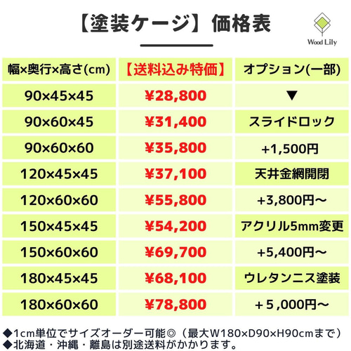 強固な爬虫類「塗装ケージ：けやき」90×45×45cm #送料無料