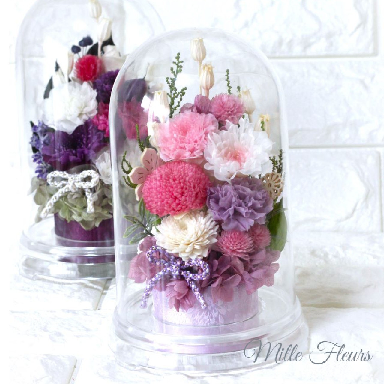 ドーム　上品仏花　ピンクパープル　小菊　 お供え 菊 四十九日