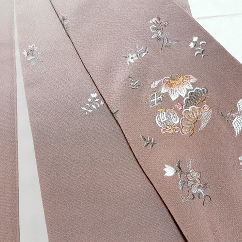 小紋 正絹 袷着物 更紗 丁子茶色 シナモンカラー 八掛くすみピンク 美品