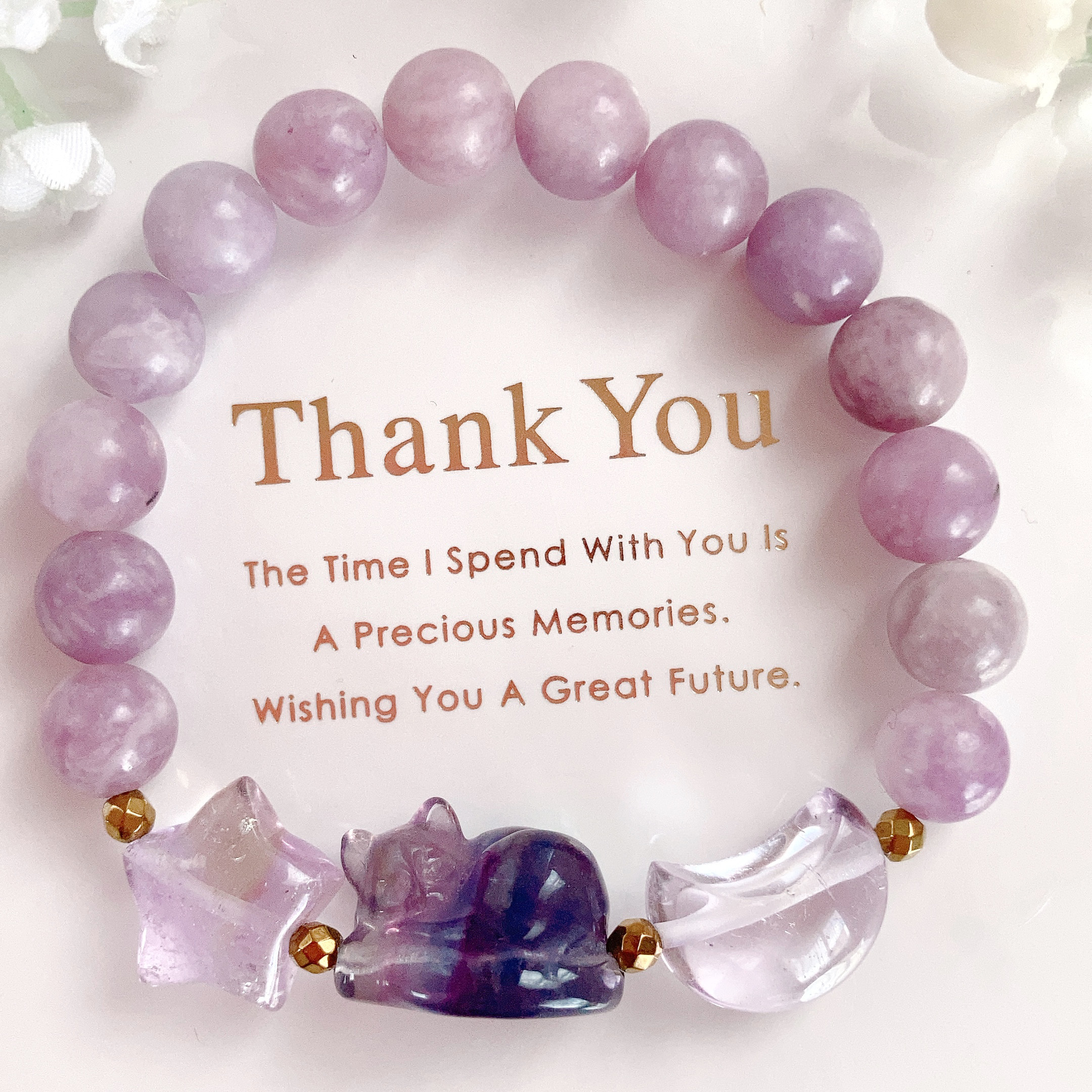 【香ページ】水晶天珠・金剛杵水晶とラベンダーフローライトのブレスレット❣️ 香様専用ページ】水晶天珠・金剛杵水晶とラベンダーフローライトの