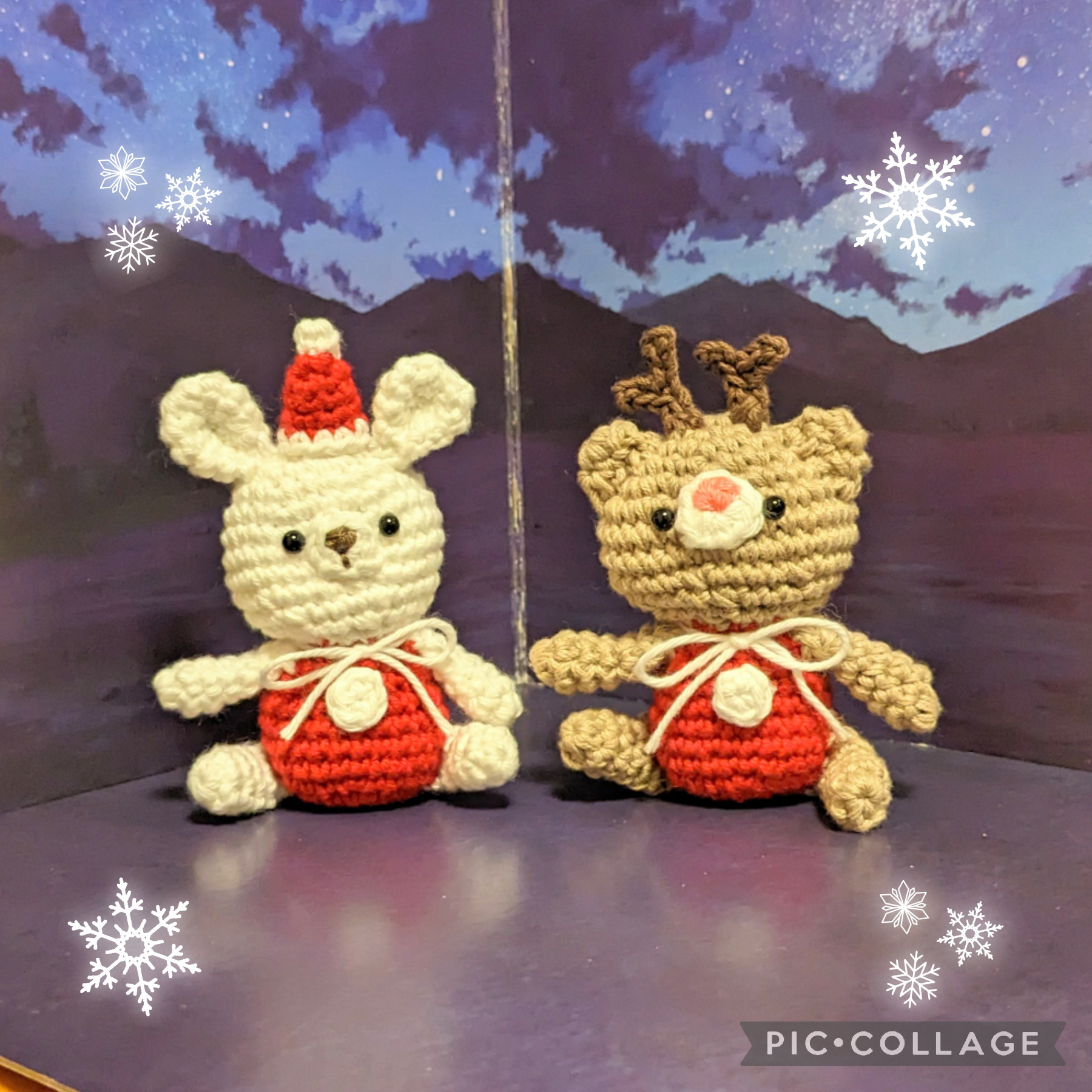 クリスマス☆ツリー&プレゼントボックス2個の編みぐるみセット