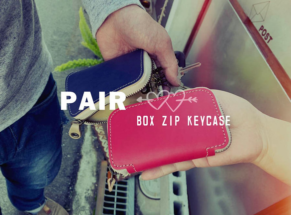 數量有限售賣！敬老日 GI ▲ BOX 對鑰匙包 “Box Zip Key Case” 緊湊型，每天安全地保護您所愛的人 第1張的照片