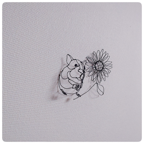 ワイヤーアート ハムスターちゃんとひまわり 立体・オブジェ -cm