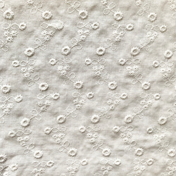 ダブルガーゼ 刺繍 レース 生地 布 布地 コットン ハギレ カットクロス  小花 柄 花柄 綿 クリーム 80cm 1枚目の画像