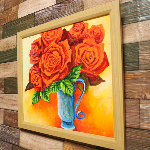 油絵 絵画【薔薇】 絵画 HR 通販 16413910｜Creema(クリーマ)