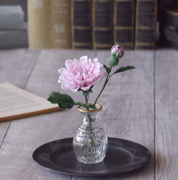 ◆粘土のお花◆　ダリア　オルリム・シングルベース　D858 4枚目の画像