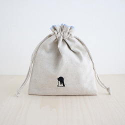 ペンギン刺繍の巾着ポーチ 巾着袋 sunny day works 通販