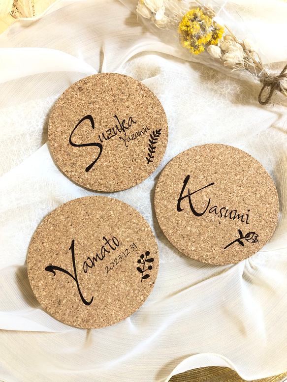 【名入れ無料】翌日~5日以内発送！　結婚式　席札コースター　おしゃれ席札 8枚目の画像