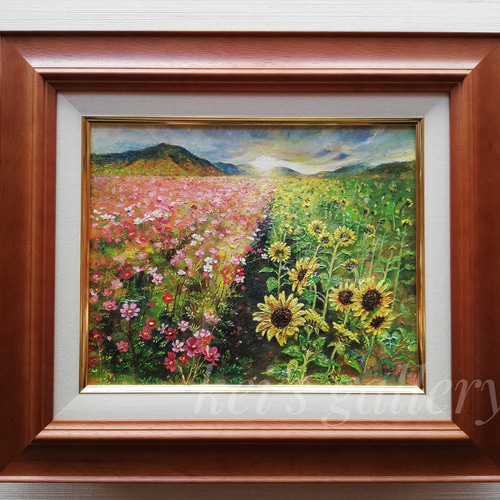 油絵　cosmos F3 油絵: 高島彩子・花: コスモス / 神戸の 絵画 販売店