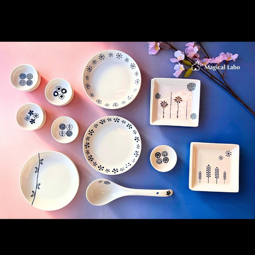 レトロな藍色和食器シリーズ☆11種＊陶器＊お皿 小皿 Magical