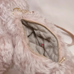 うさぎのバッグ（ハンドストラップ付き）　淡い桜色29cm 5枚目の画像