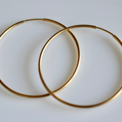 14kgf 20mm 40mm 65mm goldfilled ゴールドフィルド 極細 細身 フープピアス 5枚目の画像