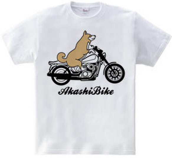 柴犬バイクTシャツ「AkashiBike」 3枚目の画像