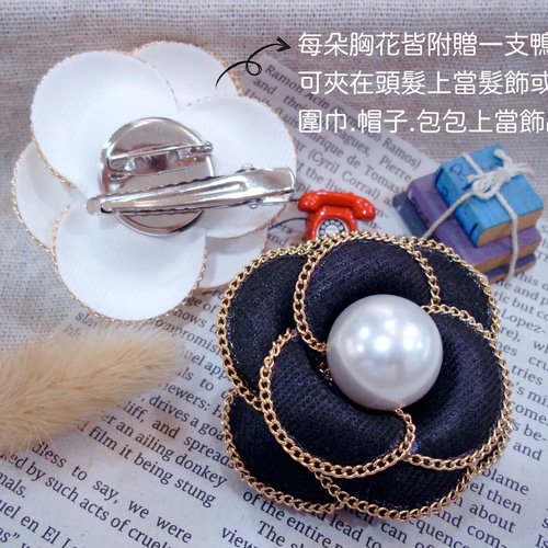 ブートニエール】クラシックな小さな香り ビッグパール カメリア巻き