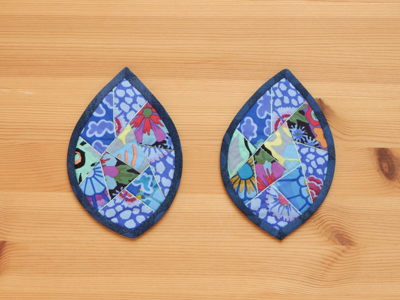 はっぱのコースター（2枚組） ～青の森～ 2枚目の画像