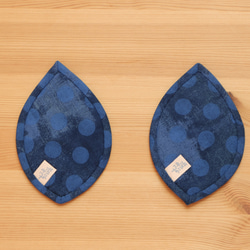 はっぱのコースター（2枚組） ～青の森～ 3枚目の画像