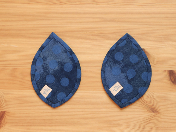 はっぱのコースター（2枚組） ～青の森～ 3枚目の画像