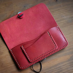 赤いお財布　レザーウォレット　leather wallet 4枚目の画像
