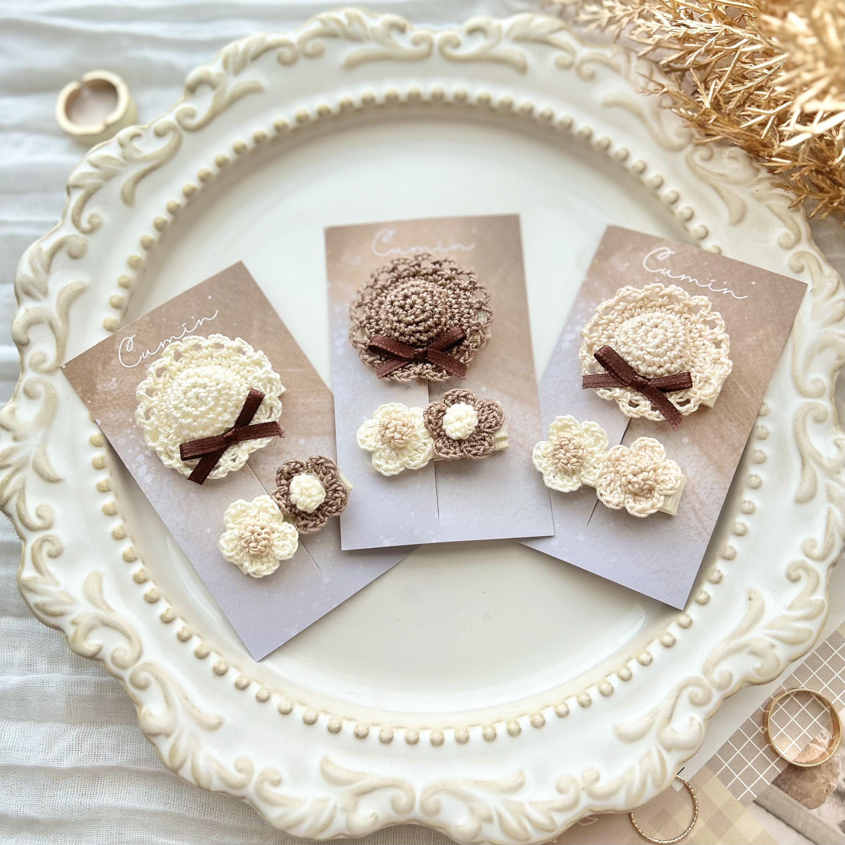 ⓝⓔⓦ【フラワーケーキ】ベビーヘアクリップ キッズヘアクリップ