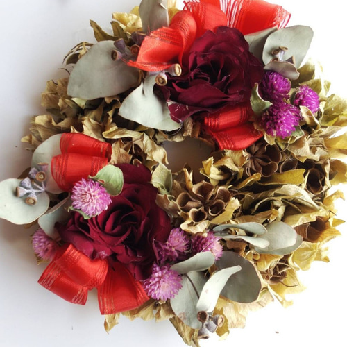 アンティーク調 クリスマスリース 小さめ ① リース やまももの夢 通販  