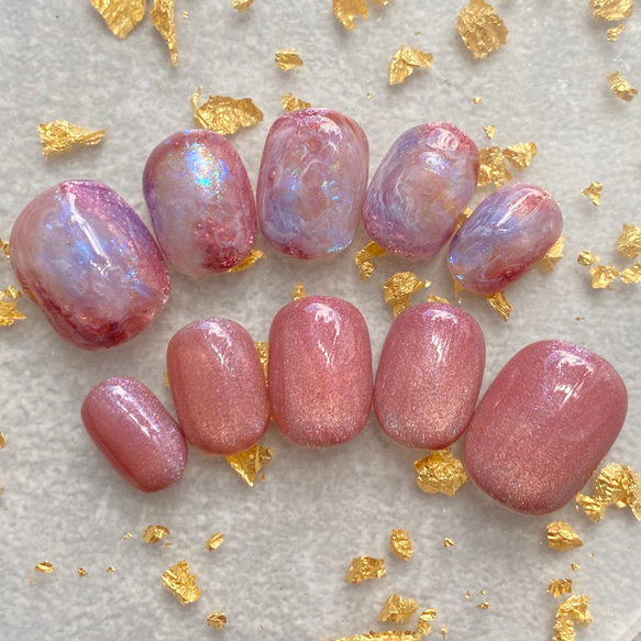 ネイル ネイルチップオーダー ネイルチップ ニュアンス 天然石 風