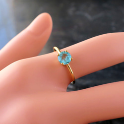 パライバカラー アパタイト K18 リング #11 0.63ct paraiba color apatite ring 7枚目の画像