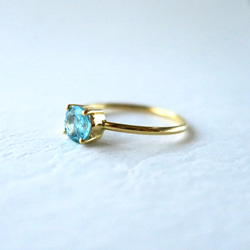 パライバカラー アパタイト K18 リング #11 0.63ct paraiba color apatite ring 4枚目の画像