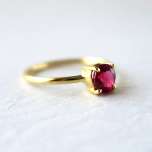 非加熱 レッドアパタイト K18 リング red apatite ring 0.55ct