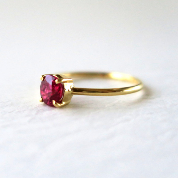 非加熱 レッドアパタイト K18 リング red apatite ring  0.55ct #11 3枚目の画像