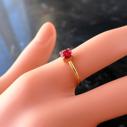 非加熱 レッドアパタイト K18 リング red apatite ring  0.55ct #11 6枚目の画像