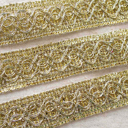 1m〜 ゴールドブレード 金 トリム チロリアンテープ☆装飾 衣装 リボン