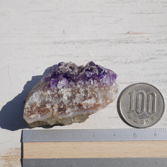 天然石アメジスト約33g約46mm(ウルグアイ産)クラスター現物☆紫水晶2月誕生石鉱物原石[uac-230817-01] 20枚目の画像