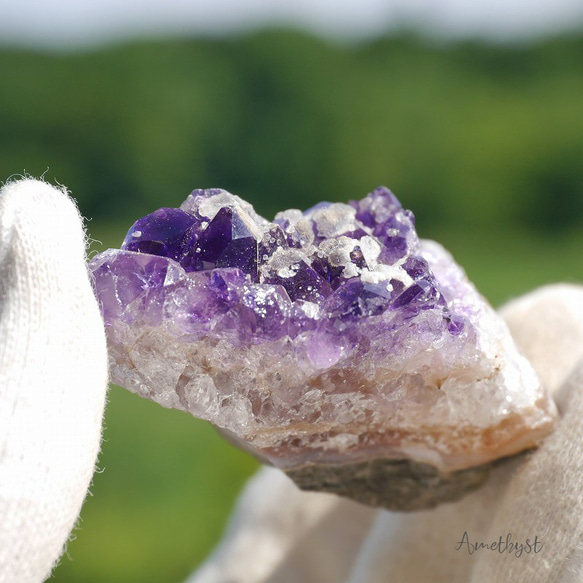 天然石アメジスト約33g約46mm(ウルグアイ産)クラスター現物☆紫水晶2月
