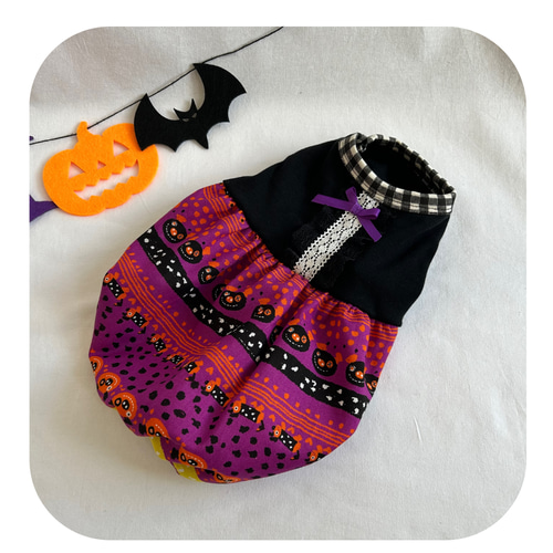 ハロウィン☆バルーンワンピース【受注】犬服オーダー（SSS～LLL