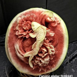 フルーツカービング プレゼント 超早割祭2023 彫刻 プレゼント 鯉