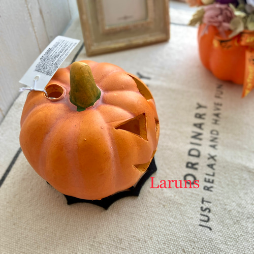ポーリッシュポタリー　パンプキン　キャンドルホルダー　かぼちゃ　置物　ハロウィン ブリキキャンドル 家具・インテリア ポーリッシュポタリー パンプキン