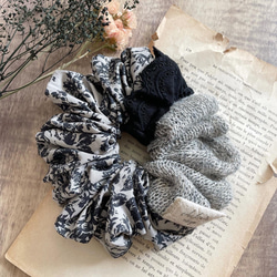 送料込］大人可愛いインド刺繍リボンのふんわり春シュシュ シュシュ