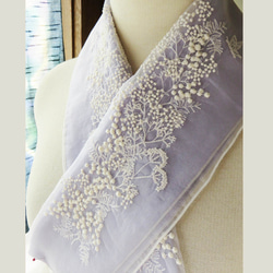 刺繍半襟：オーガンジーの半襟(ミモザとカスミソウ） 9枚目の画像