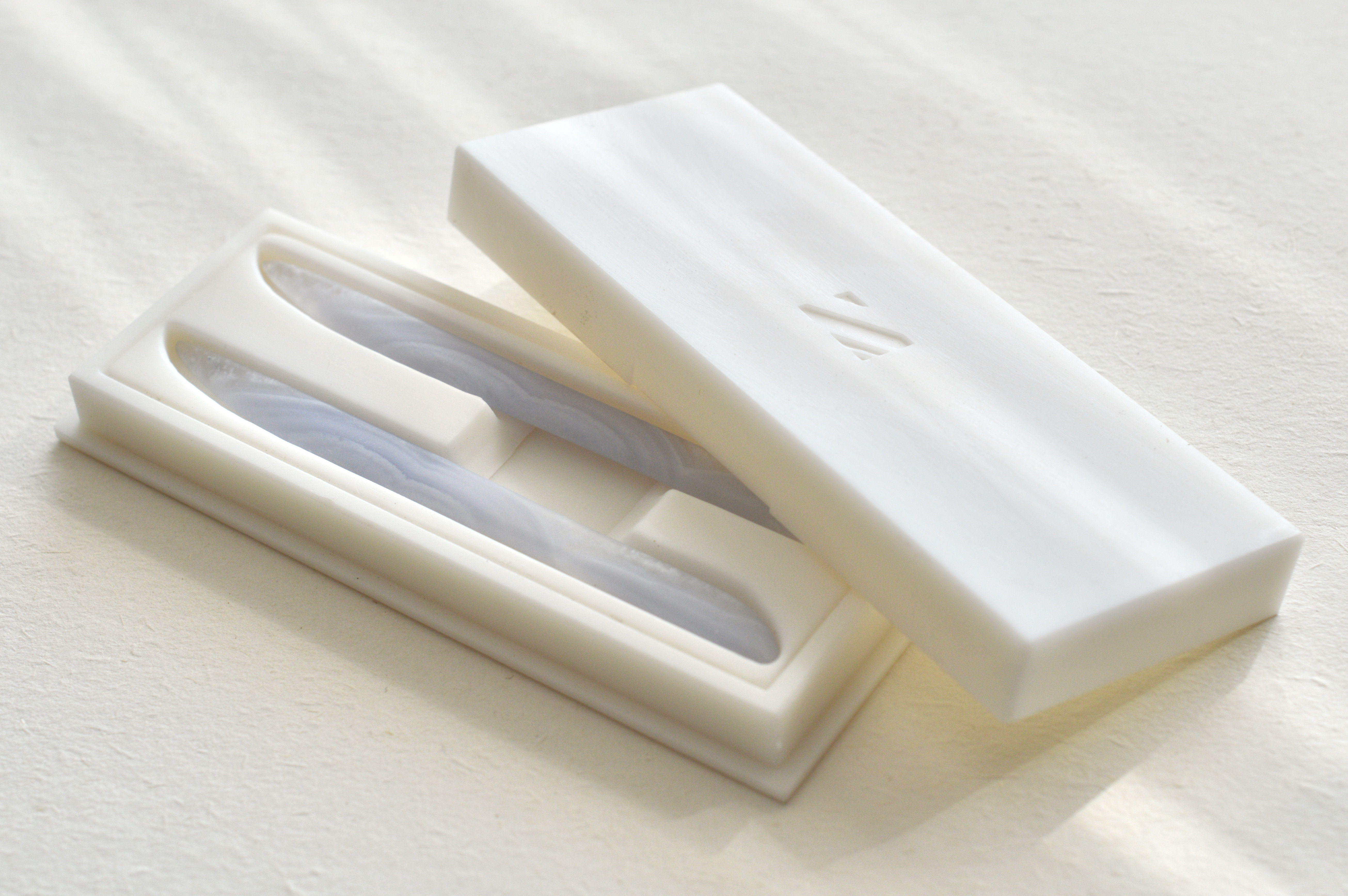 天然石菓子切り(黒文字)2本セット/ブルーレースアゲート