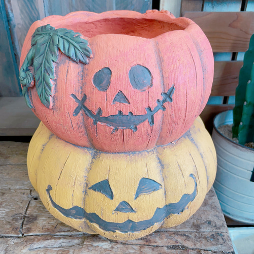 カボチャ型 陶器 ハロウィン ハロウィン カボチャ型 陶器容器