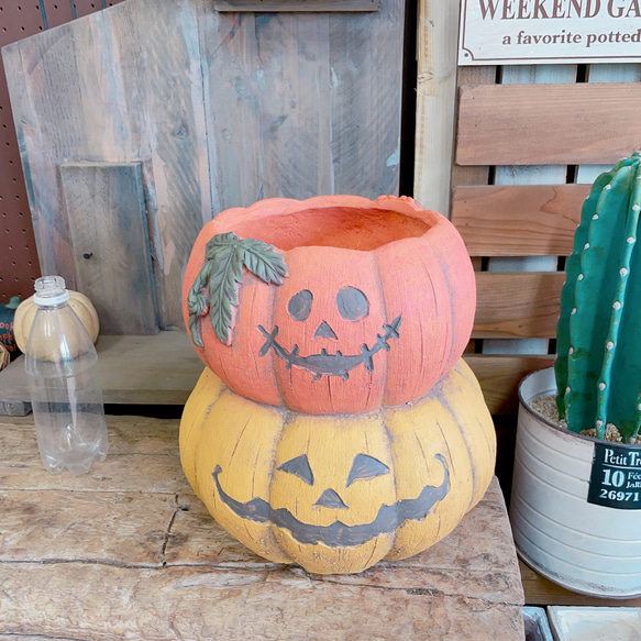 ハロウィン大きなかぼちゃ3体セット　陶器置 ハロウィン大きなかぼちゃ3体セット 陶器置 - ハロウィン卸売り