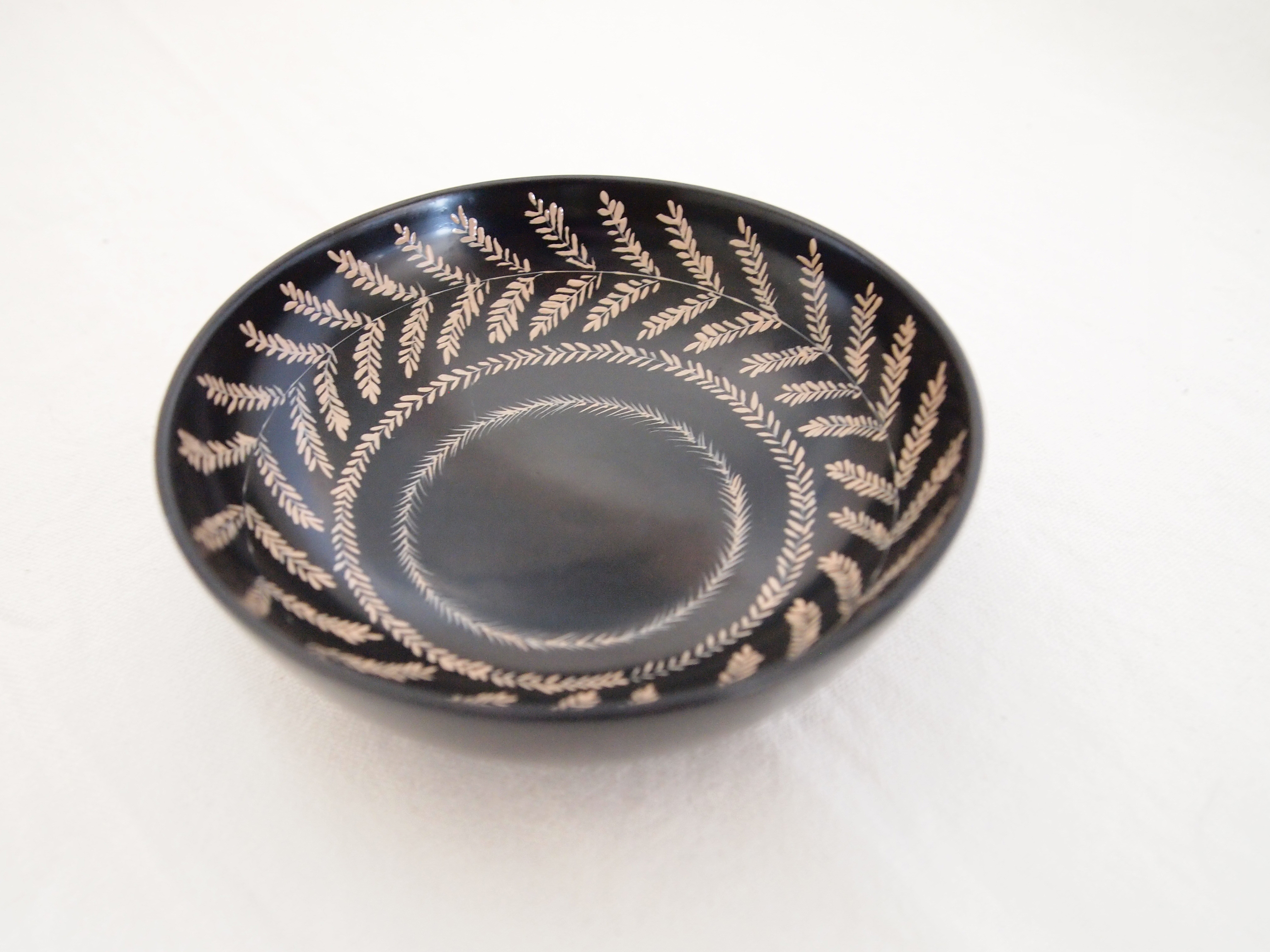 京焼 【崩し文字・楽印】 向付小皿 骨董